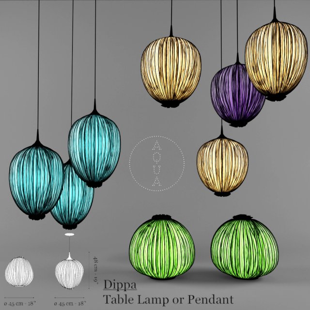 aqua-creations dippatable lamp or pendant 3D मॉडल .c4d .max .obj .3ds .fbx .stl .blend
