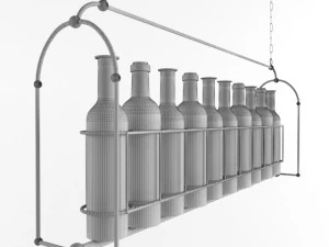 カレーシンシン長方形シャンデリア 3Dモデル