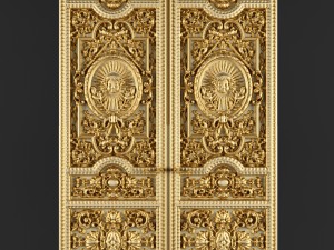Luxury classic baroque carved door Modelo 3D
