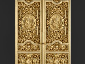 Luxury classic baroque carved door 3D Model