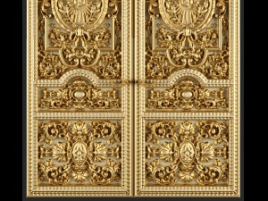 Luxury classic baroque carved door 3D 모델