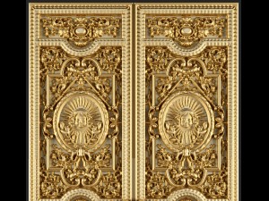 Luxury classic baroque carved door 3D 모델
