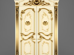luxury classic baroque carved door 3D Model