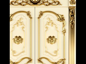 luxury classic baroque carved door Modelo 3D