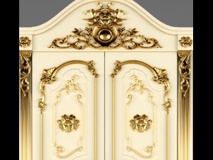 luxury classic baroque carved door Modelo 3D
