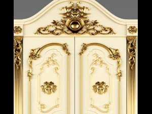 luxury classic baroque carved door 3D Model