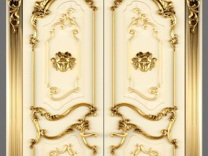 luxury classic baroque carved door Modelo 3D