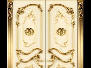 luxury classic baroque carved door Modelo 3D