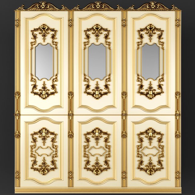 baroque boiserie panel 3D Модель .c4d .max .obj .3ds .fbx .stl .blend 