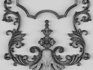 baroque boiserie panel 3D Model