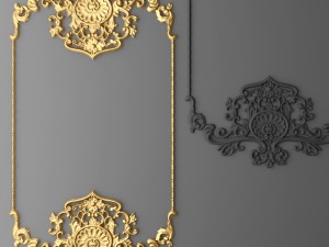 baroque frame stucco 3D मॉडल