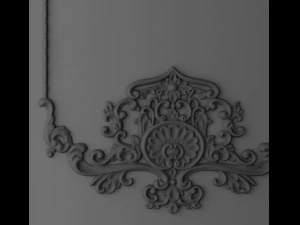 baroque frame stucco 3D Model