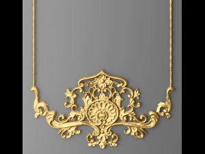 baroque frame stucco 3D Model