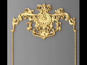 baroque frame stucco 3D Model