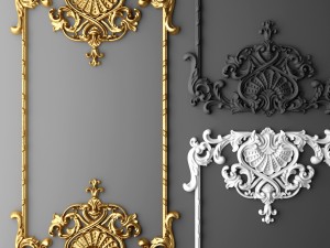 baroque frame stucco 3D मॉडल