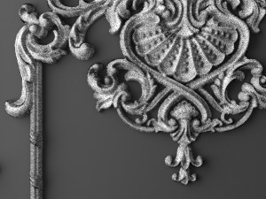 baroque frame stucco 3D Model