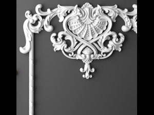 baroque frame stucco 3D Model