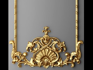 baroque frame stucco 3D Model