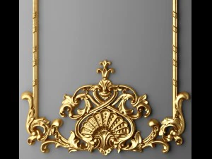 baroque frame stucco 3D Model