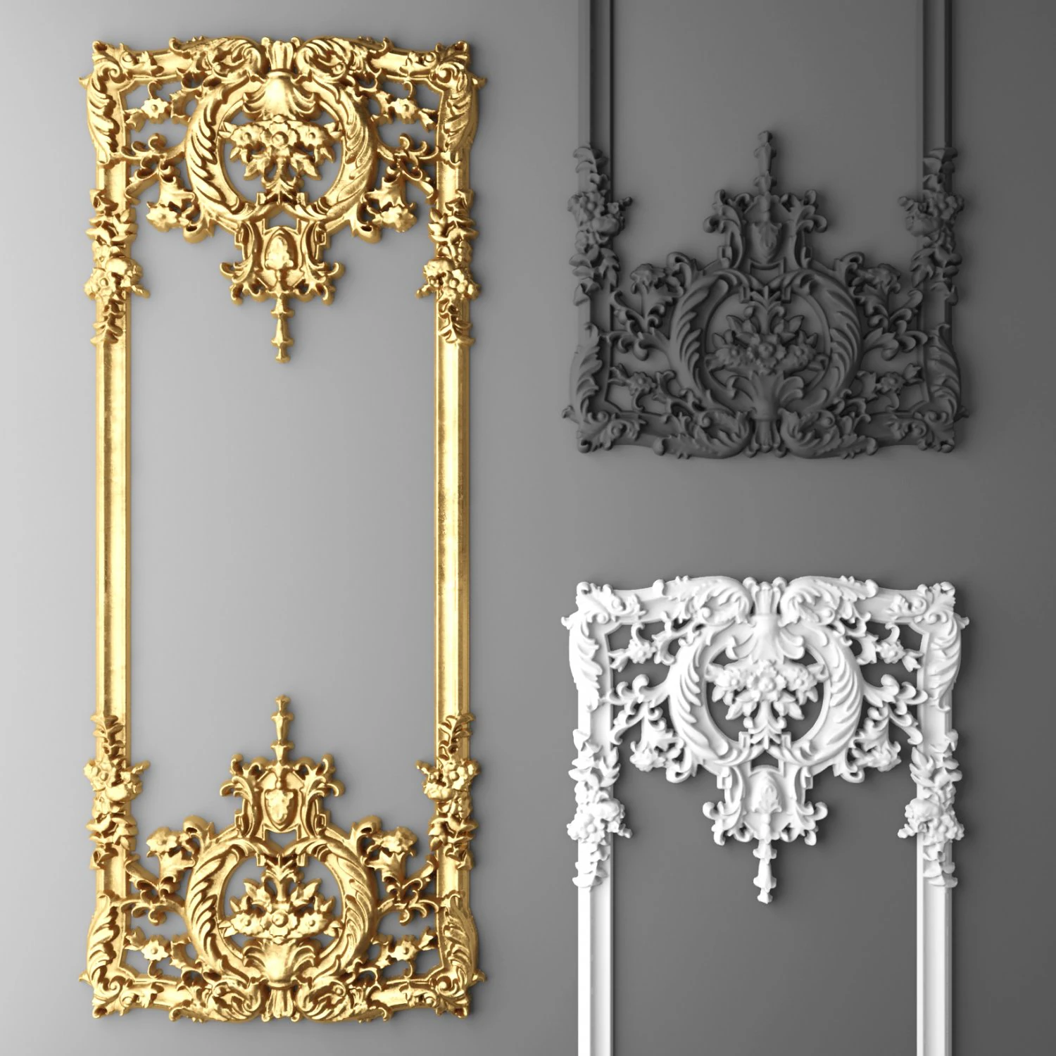boiserie molding 3D Model .c4d .max .obj .3ds .fbx .stl .blend 