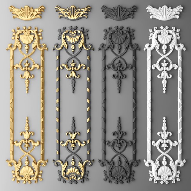 boiserie molding Model 3D .c4d .max .obj .3ds .fbx .stl .blend 
