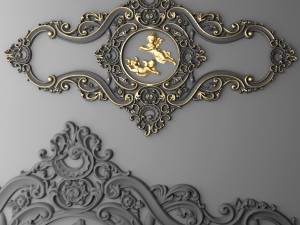 rosette round molding Modello 3D