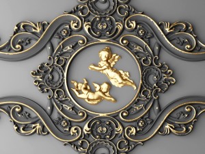 rosette round molding Modello 3D