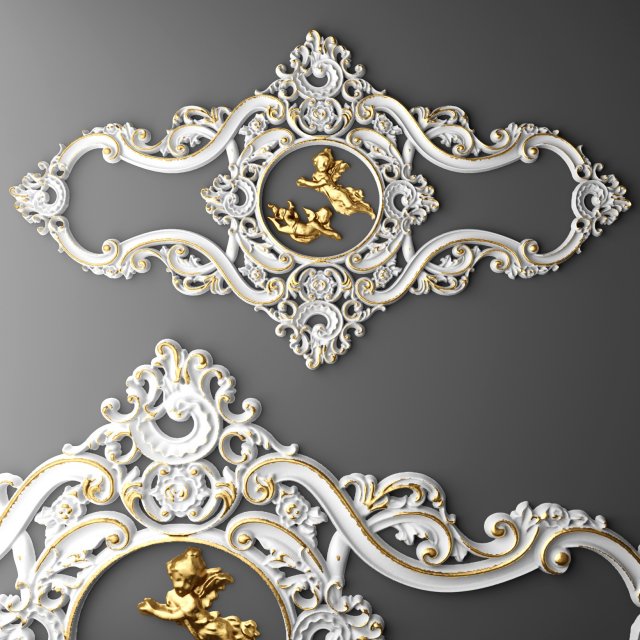rosette round molding Modello 3D .c4d .max .obj .3ds .fbx .stl .blend 