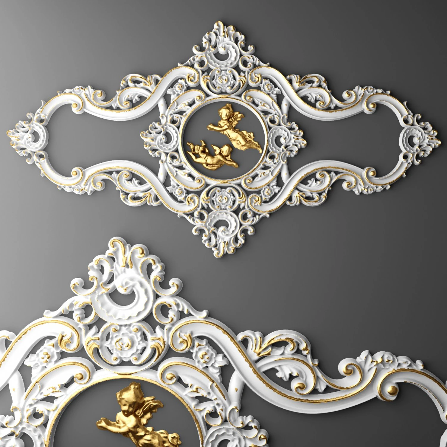 rosette round molding 3D Model .c4d .max .obj .3ds .fbx .stl .blend 