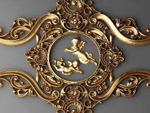 rosette round molding Modello 3D