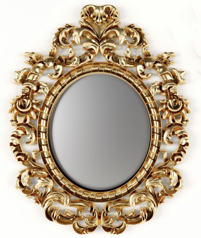 baroque oval frame Modello 3D .c4d .max .obj .3ds .fbx .stl .blend 