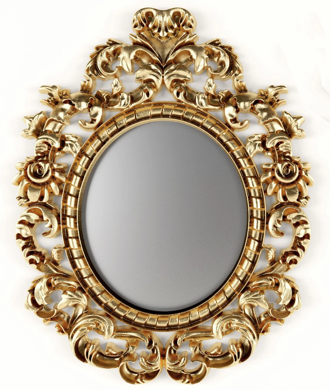baroque oval frame 3D Model .c4d .max .obj .3ds .fbx .stl .blend 