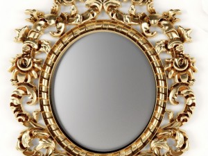 baroque oval frame 3D Model