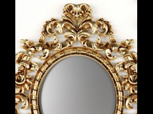 baroque oval frame Modello 3D