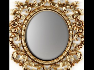 baroque oval frame Modello 3D