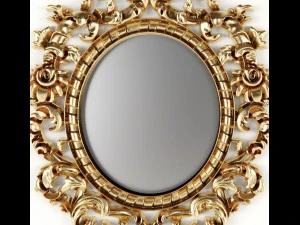 baroque oval frame 3D Model