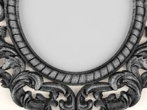 baroque oval frame 3D Model