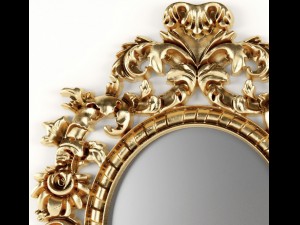 baroque oval frame Modello 3D