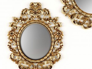 baroque oval frame Modello 3D