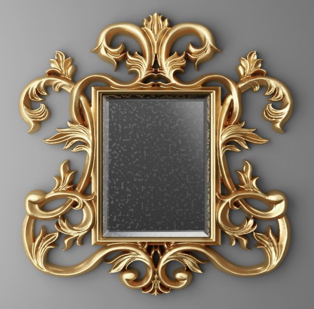 baroque frame mirror 3D Model .c4d .max .obj .3ds .fbx .stl .blend 