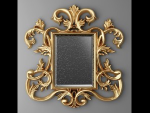 baroque frame mirror 3D Model
