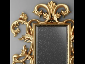 바로크 프레임 거울 3D 모델