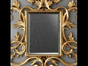 바로크 프레임 거울 3D 모델