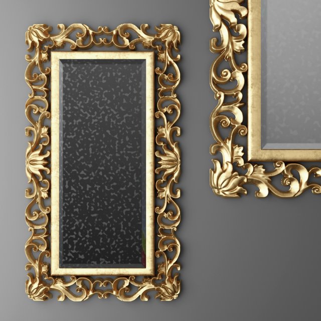 baroque frame mirror Modelo 3D .c4d .max .obj .3ds .fbx .stl .blend 
