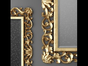 baroque frame mirror Modelo 3D