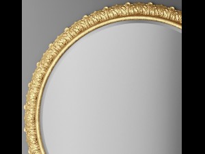 baroque frame round mirror 3D Model