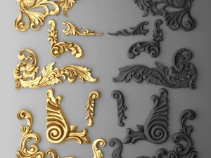 moldagem de boiserie Modelo 3D