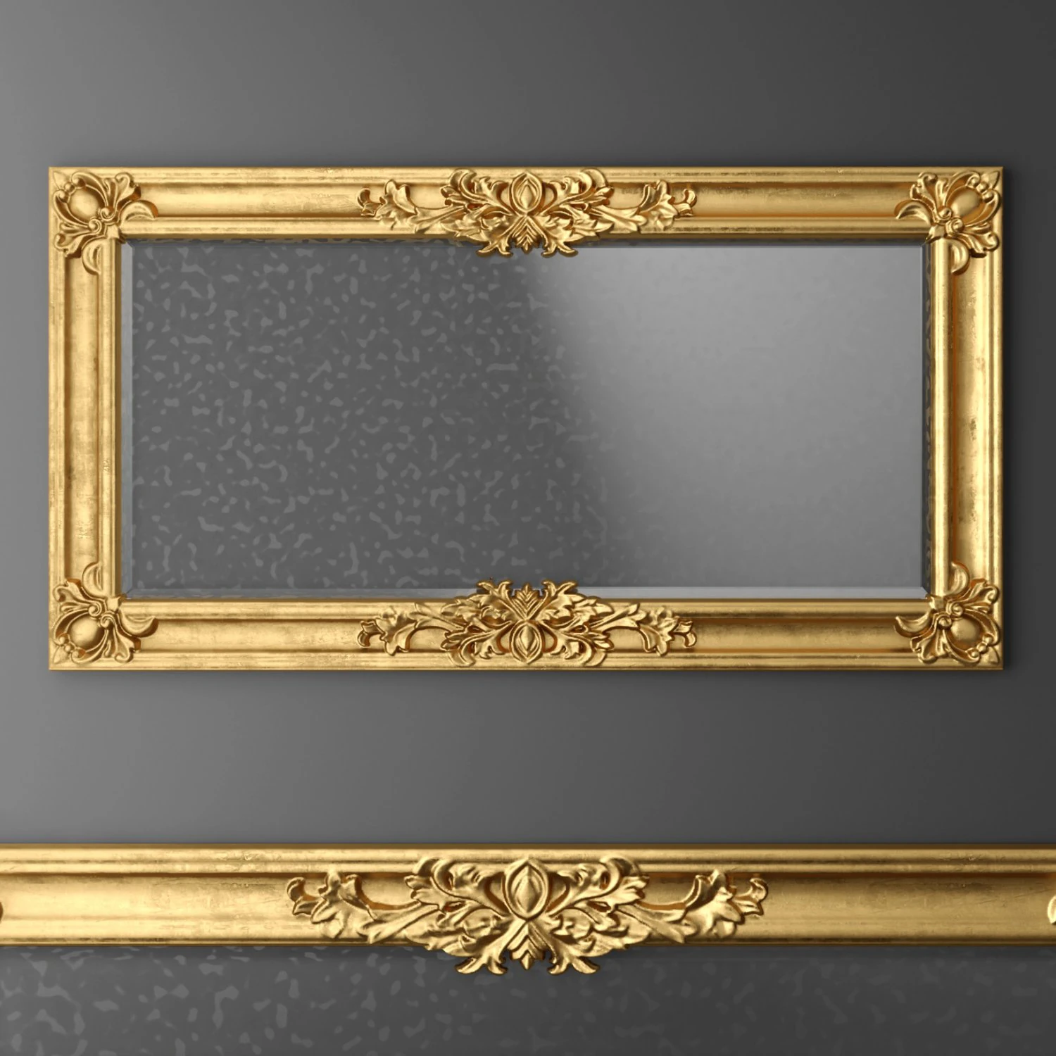 baroque frame mirror 3D Model .c4d .max .obj .3ds .fbx .stl .blend 