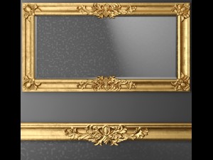 baroque frame mirror Modelo 3D
