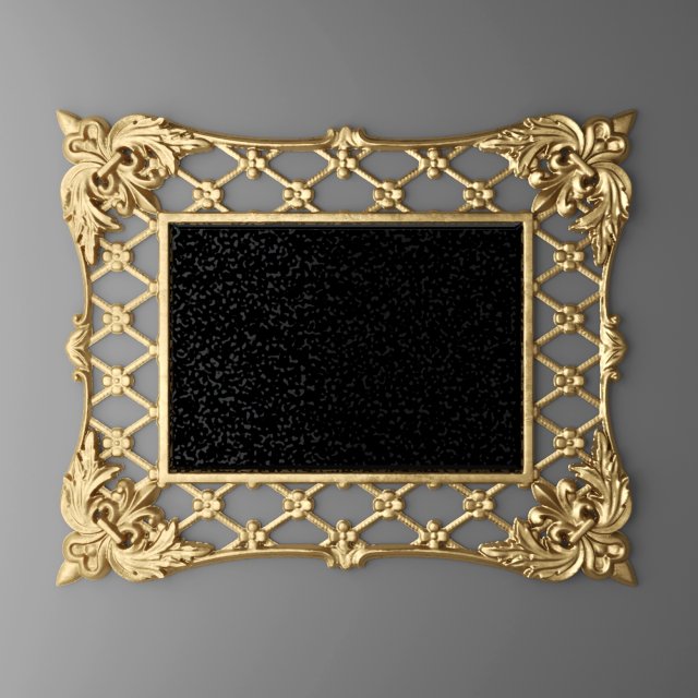 baroque frame mirror 3D Model .c4d .max .obj .3ds .fbx .stl .blend 